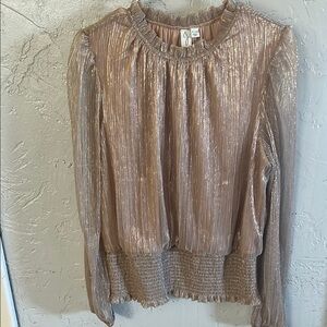 Elegant Gold Pleated Top